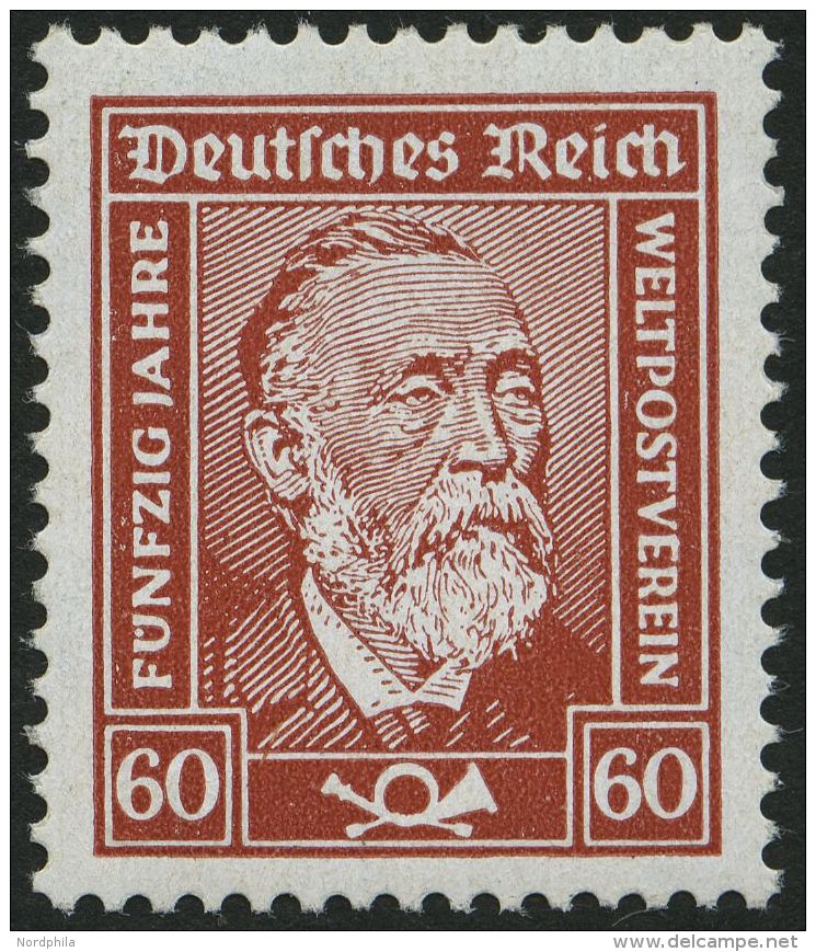 Dt. Reich 362y **, 1928, 60 Pf. Stephan, Gestrichenes Papier, Pracht, Mi. 140.- - Usati