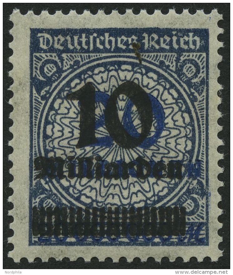 Dt. Reich 335Ab **, 1923, 10 Mrd. Auf 20 Mio. M. Schwarzblau, Pracht, Mi. 150.- - Oblitérés