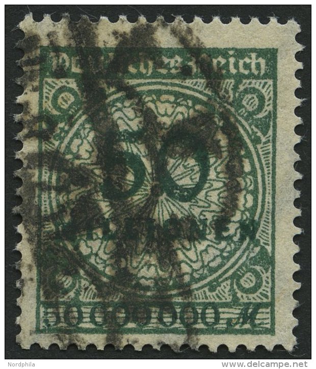 Dt. Reich 321Wb O, 1923, 50 Mio. M. Blaugrün, Walzendruck, Pracht, Gepr. Infla, Mi. 65.- - Oblitérés