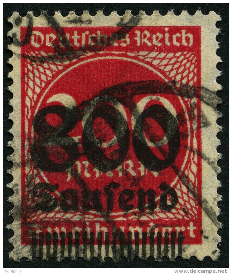 Dt. Reich 303 O, 1923, 800 Tsd. Auf 200 M. Lilarot, Pracht, Gepr. Peschl, Mi. 100.- - Oblitérés