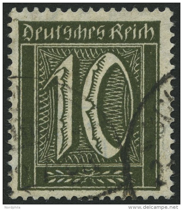 Dt. Reich 159b O, 1921, 10 Pf. Schwarzoliv, Pracht, Gepr. Infla, Mi. 350.- - Oblitérés