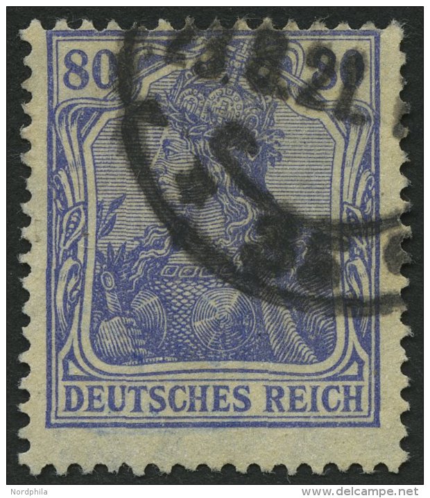 Dt. Reich 149b O, 1921, 80 Pf. Grauultramarin, Pracht, Gepr. Infla, Mi. 100.- - Oblitérés