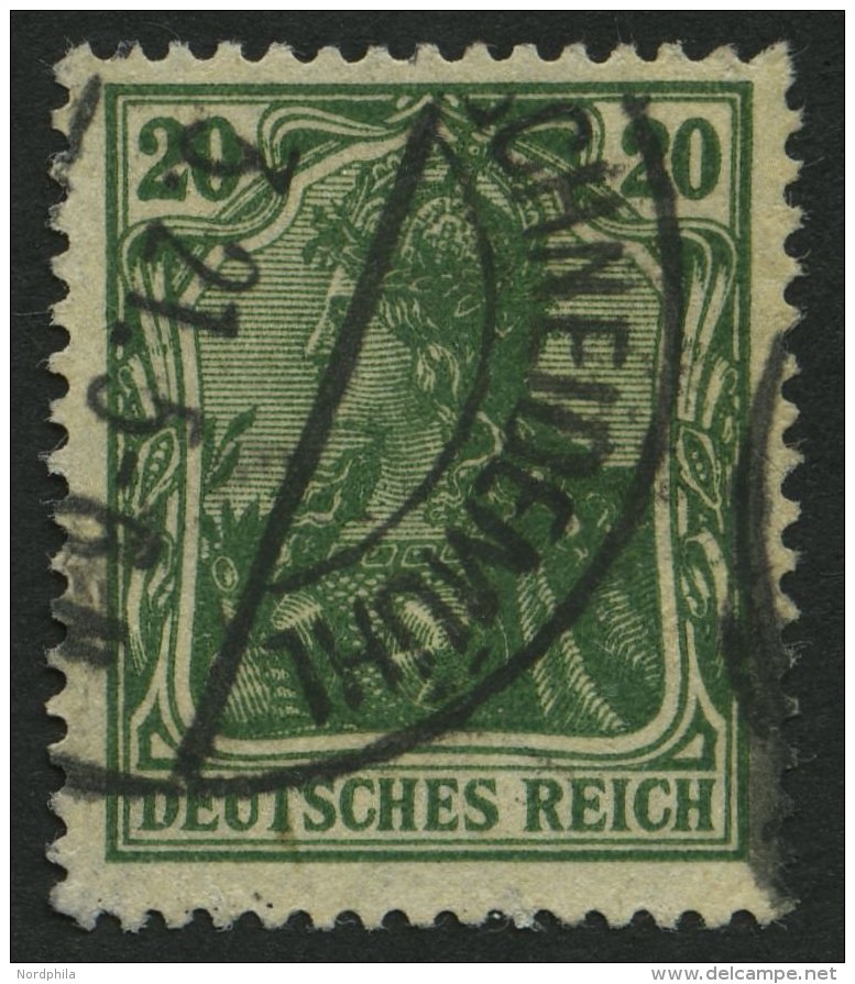 Dt. Reich 143c O, 1920, 20 Pf. Dunkelblaugrün, Normale Zähnung, Pracht, Gepr. Zenker, Mi. 130.- - Oblitérés