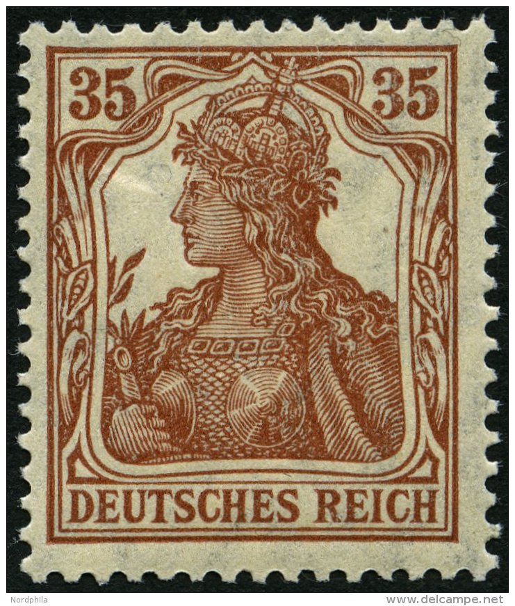 Dt. Reich 103c **, 1918, 35 Pf. Zimtfarben, Pracht, Gepr. Infla, Mi. 70.- - Oblitérés