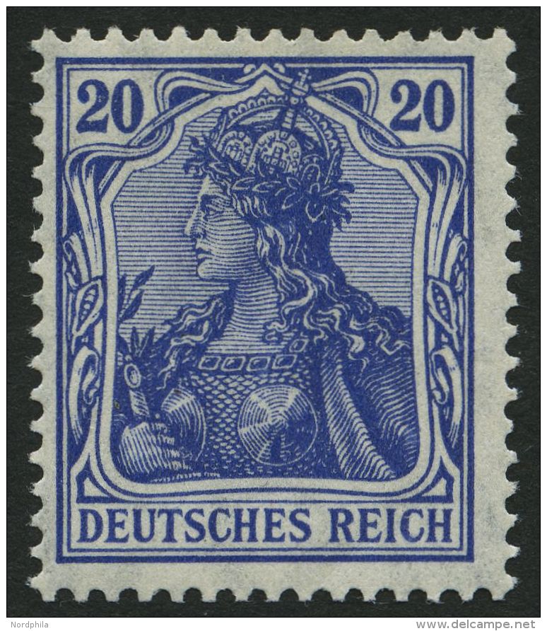 Dt. Reich 87IIa **, 1915, 20 Pf. Lilaultramarin Kriegsdruck, Pracht, Gepr. Jäschke, Mi. 55.- - Oblitérés