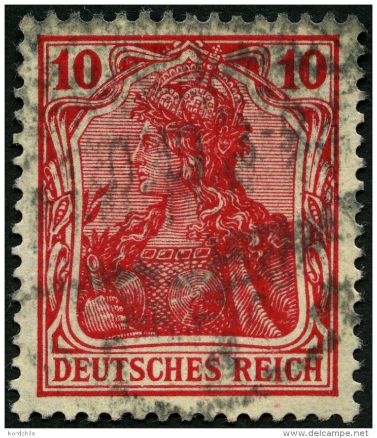 Dt. Reich 86IIf O, 1919, 10 Pf. Dunkelrosarot Kriegsdruck, Pracht, Gepr. Jäschke, Mi. 200.- - Oblitérés