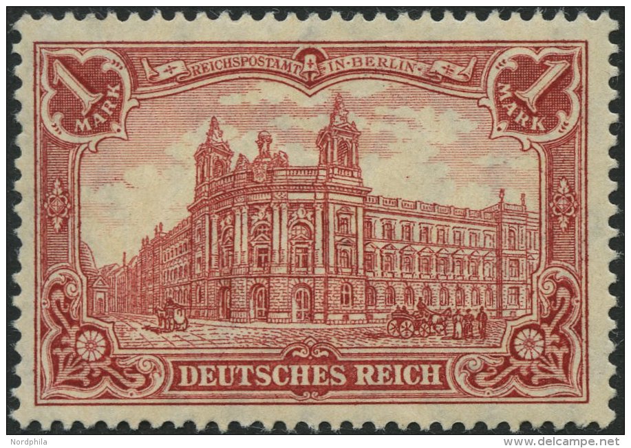 Dt. Reich 94AI *, 1905, 1 M. Friedensdruck, Großer Falzrest, Normale Zähnung Pracht, Mi. 90.- - Oblitérés