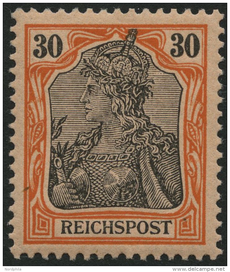 Dt. Reich 59 **, 1899, 30 Pf. Reichspost, Pracht, Mi. 140.- - Oblitérés