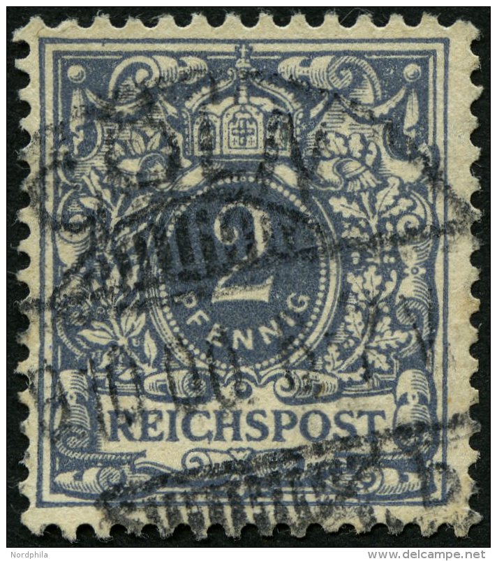 Dt. Reich 52I O, 1900, 2 Pf. Lebhaftgrau Mit Abart REIGHSPOST, üblich Gezähnt Pracht, Gepr. Zenker, Mi. 180.- - Oblitérés