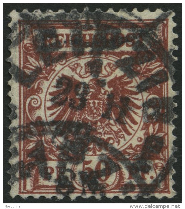 Dt. Reich 50aa O, 1889, 50 Pf. Weinrot, Kleine Dünne Stelle Sonst Pracht, Fotobefund Wiegand, Mi. 2000.- - Oblitérés