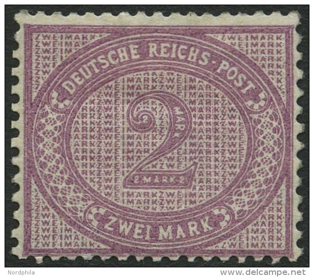 Dt. Reich 37d *, 1889, 2 M. Stumpfviolettpurpur, Falzreste, Zähnung Nicht Ganz Perfekt Sonst Farbfrisch Pracht, Fot - Oblitérés