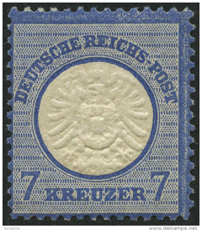 Dt. Reich 26 **, 1872, 7 Kr. Ultramarin, Postfrisch, Pracht, Mi. 180.- - Oblitérés