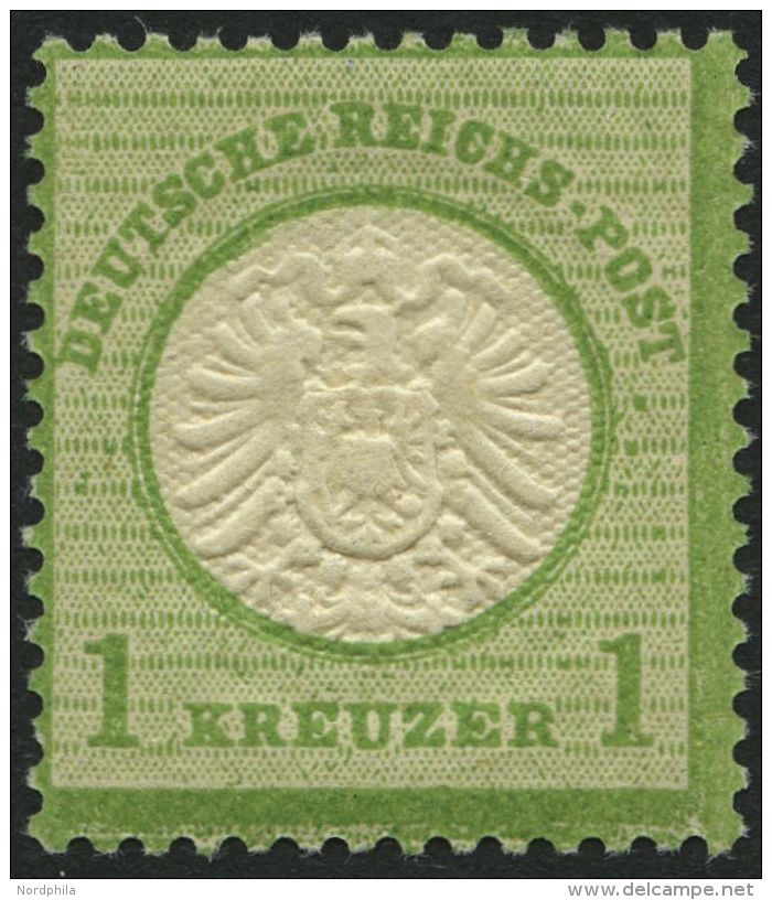 Dt. Reich 23a **, 1872, 1 Kr. Gelblichgrün, Postfrisch, Pracht, Mi. 180.- - Oblitérés