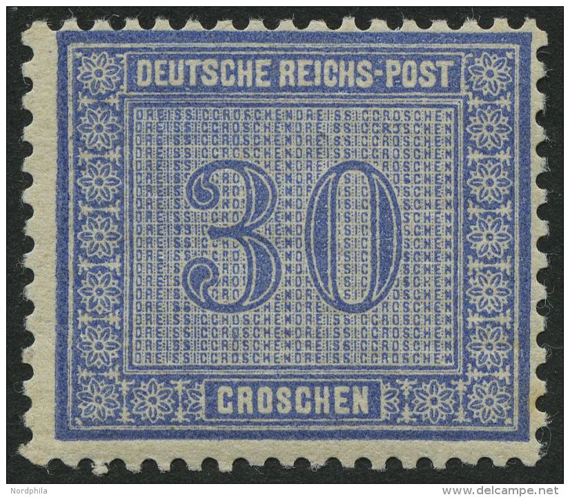 Dt. Reich 13 **, 1872, 30 Gr. Ultramarin, Postfrisch, Feinst, Mi. 300.- - Oblitérés