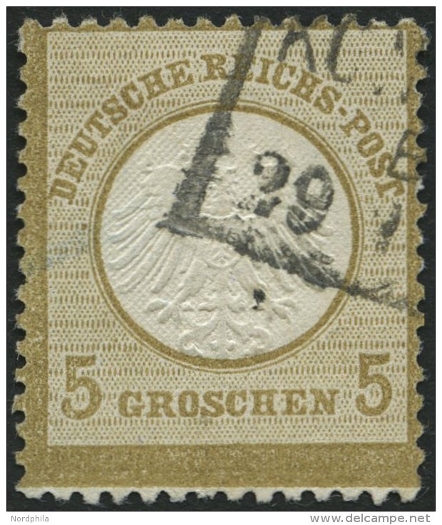 Dt. Reich 6 O, 1872, 5 Gr. Ockerbraun, Größere Marke, Normale Zähnung, Pracht - Oblitérés