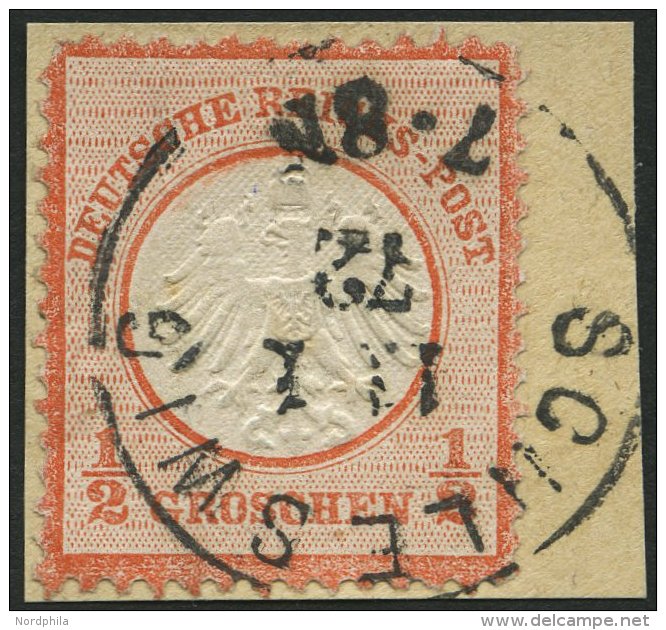 Dt. Reich 3 BrfStk, 1872, 1/2 Gr. Ziegelrot, K1 SCHLESWIG 11.1.72 (frühe Verwendung!), Normale Zähnung, Pracht - Oblitérés
