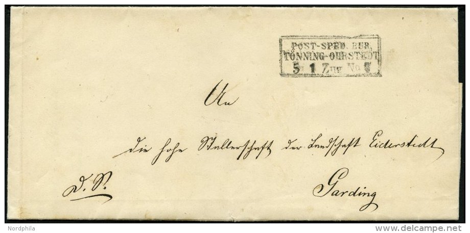 BAHNPOST Tönning-Ohrstedt, R3 Auf Brief Nach Garding Von 1867, Pracht - Machines à Affranchir (EMA)