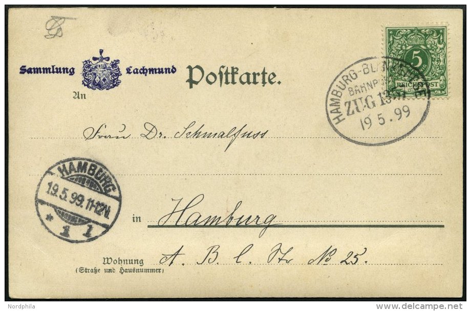 BAHNPOST Hamburg-Blankenese (Zug 1308/09 Und 1375 (2x)), 1899-1905, 4 Karten Fast Nur Pracht - Machines à Affranchir (EMA)