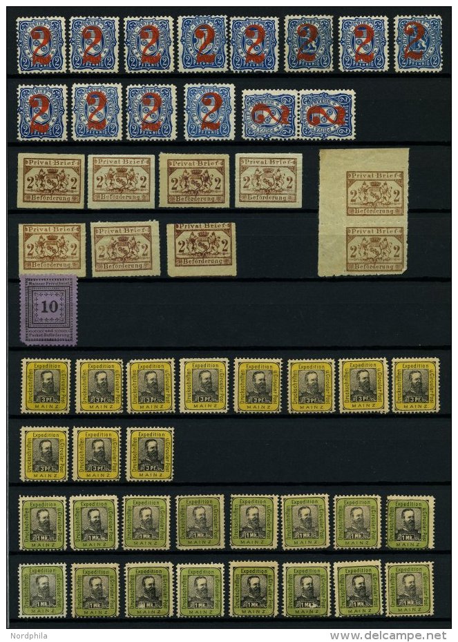 MAINZ *,(*),** , 1886-88, Partie Von 75 Werten, Mit B 2, C 1,8, D 2,4, Meist Pracht - Postes Privées & Locales