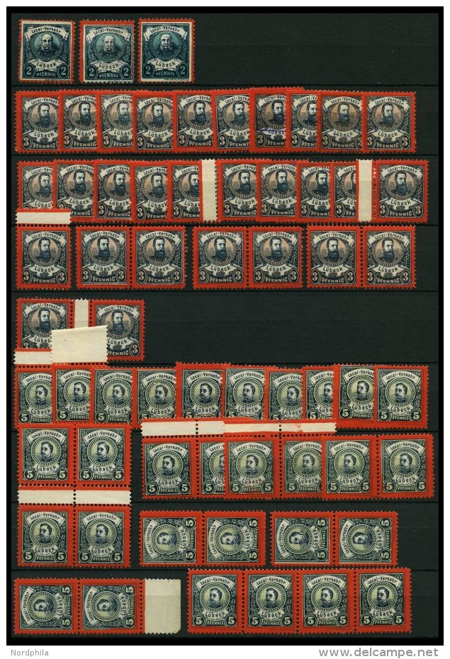 LÜBECK A 5-9A **,* , 188, Kaiser Und Staatsmänner, Partie Von 300 Gezähnten Werten, Dabei Viele Blockst&u - Postes Privées & Locales