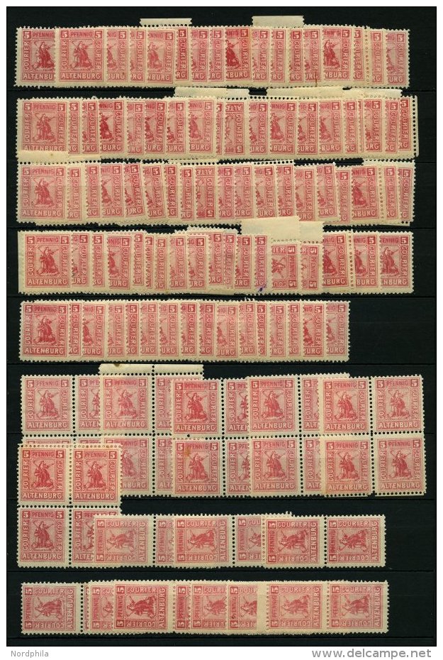 ALTENBURG 13/4A *,** FDC, 1898, 5 Pf. (175x) Und 2 Pf. (5x) Frauengestalt, Meist Pracht, Mi. 2700.- - Postes Privées & Locales