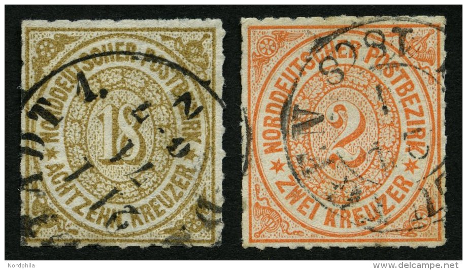 NDP 8,11 O, 1868, 2 Kr. Orange Und 18 Kr. Olivbraun, 2 Prachtwerte, Mi. 150.- - Autres & Non Classés