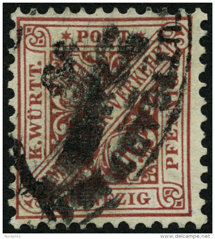 WÜRTTEMBERG 211 O, 1890, 50 Pf. Lebhaftbraunrot, Pracht, Gepr. Thoma, Mi. 2200.- - Autres & Non Classés