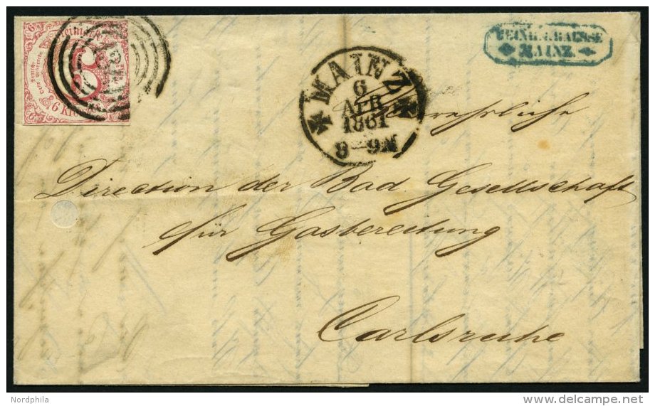 THURN Und TAXIS 22IA BRIEF, 1861, 6 Kr. Dunkelrosarot, Zweiseitig Leicht Berührtes Prachtstück Auf Brief Von M - Autres & Non Classés