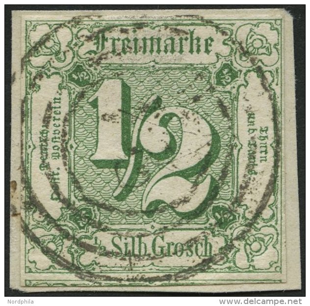 THURN Und TAXIS 14 BrfStk, 1859, 1/4 Gr. Grün, Nummernstempel 24 (GELNHAUSEN), Allseits Breitrandig, Prachtbriefst& - Autres & Non Classés