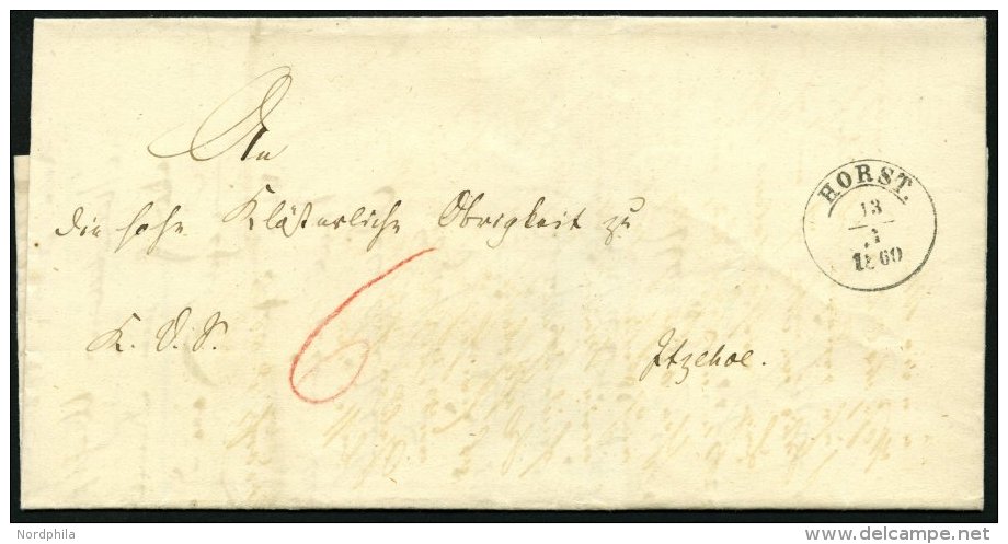 SCHLESWIG-HOLSTEIN HORST, K 1 1/2 Auf Brief (1860) Nach Itzehoe, Pracht - Préphilatélie