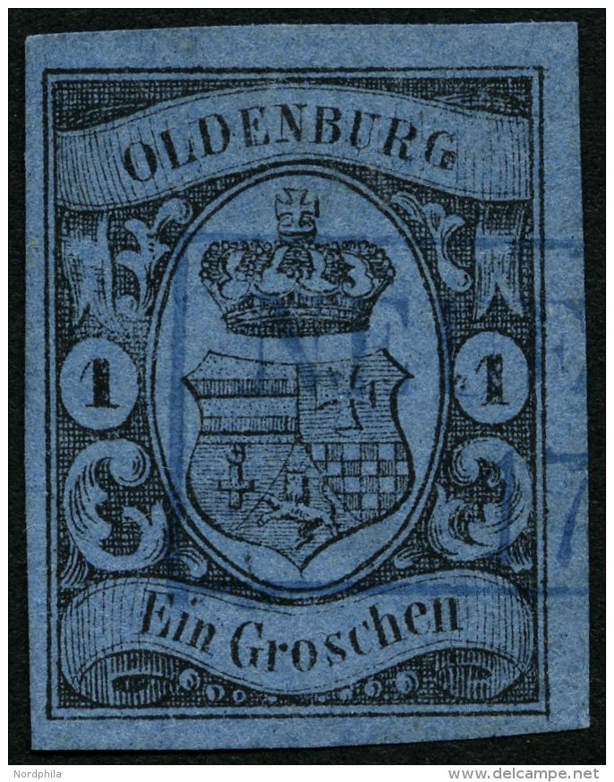 OLDENBURG 6a O, NEUE(NBURG), Blauer R2 Auf 1 Gr. Hellblau, Pracht - Oldenbourg