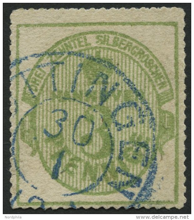 HANNOVER 21y O, 1864, 3 Pf. Olivgrün, Pracht, Signiert, Thier, Mi. 90.- - Hanovre