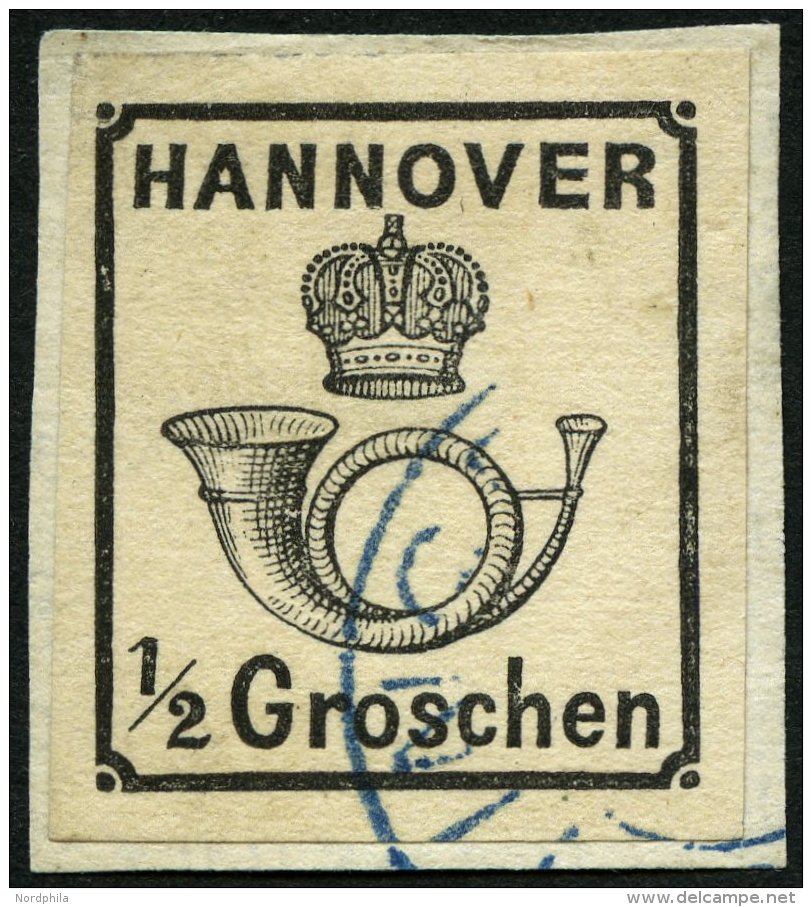 HANNOVER 17y BrfStk, 1860, 1/2 Gr. Schwarz, Prachtbriefstück, Mi. 250.- - Hanovre