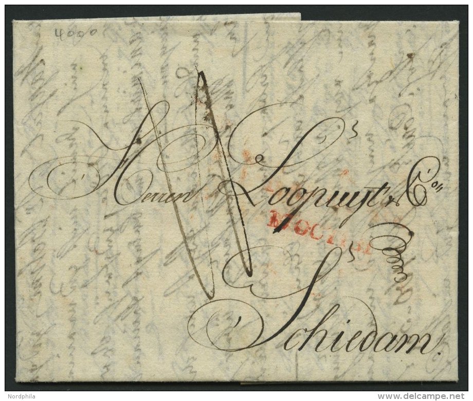HAMBURG - GRENZÜBERGANGSSTEMPEL 1817, Forwarded-Letter Von Stettin über Hamburg Nach Schiedam, Vorderseitig Ro - Préphilatélie