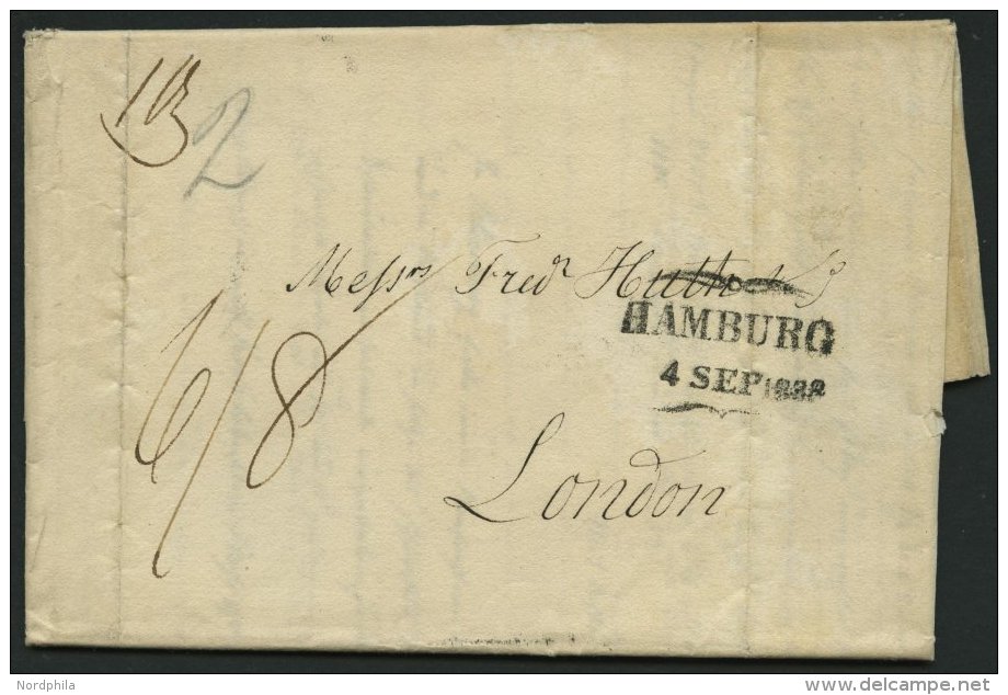 HAMBURG VORPHILA 1838, HAMBURG., Schmetterlingsstempel Auf Brief Nach London, Rückseitiger Ankunftsstempel, Pracht - Autres & Non Classés