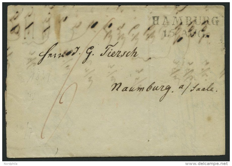 HAMBURG-VORPHILA 1837, HAMBURG, L2 Auf Brief Nach Naumburg, Feinst - Préphilatélie