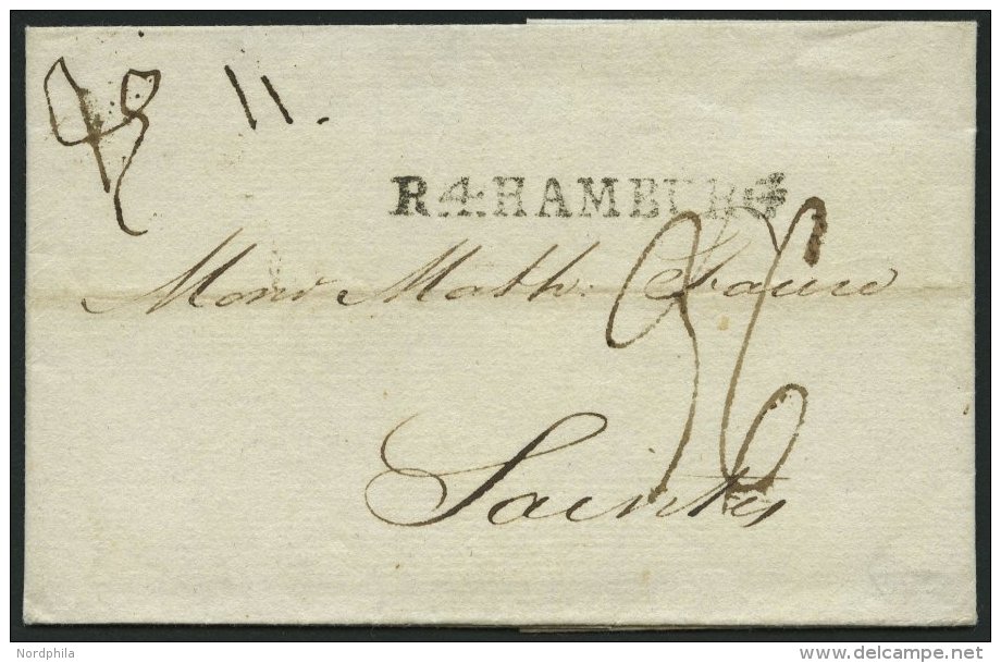 HAMBURG VORPHILA 1809, R.4. HAMBURG, L1 Auf Brief Nach Saintes, Pracht - Autres & Non Classés
