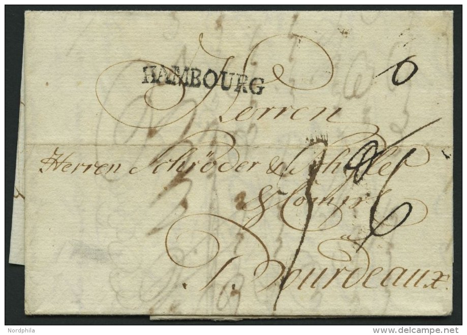 HAMBURG 1783, HAMBOURG, L1 Auf Brief Nach Bordeaux, Pracht - Autres & Non Classés