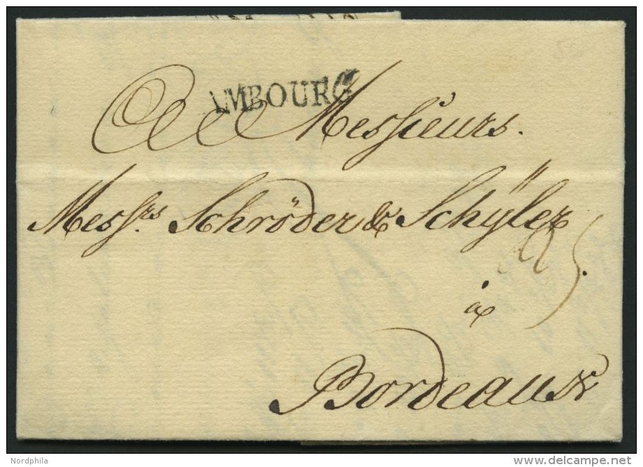 HAMBURG VORPHILA 1756, HAMBOURG, L1 Auf Brief Nach Bordeaux, Pracht - Otros & Sin Clasificación