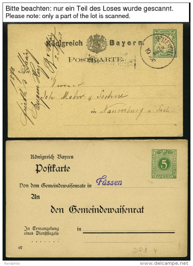 BAYERN Ca. 1873-1916, Partie Von 48 Fast Nur Verschiedenen Ganzsachen, Gebraucht Und Ungebraucht, Etwas Unterschiedlich, - Autres & Non Classés