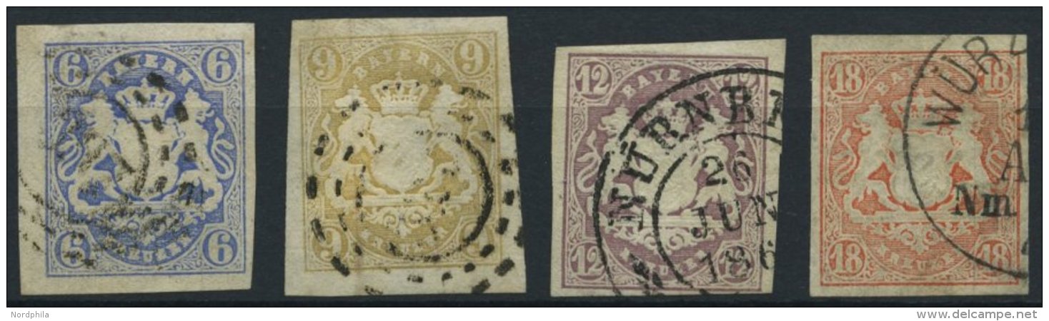 BAYERN 16-19 O, 1867, 6 - 18 Kr. Staatswappen, 4 Prachtwerte, Mi. 415.- - Other & Unclassified