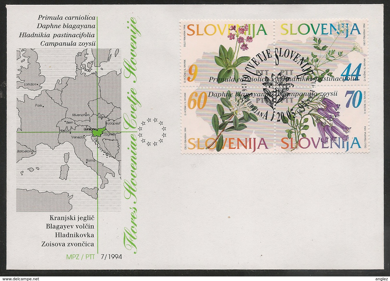 Slovenia: 1994 Flowers, Illustrated FDC - Slowenien