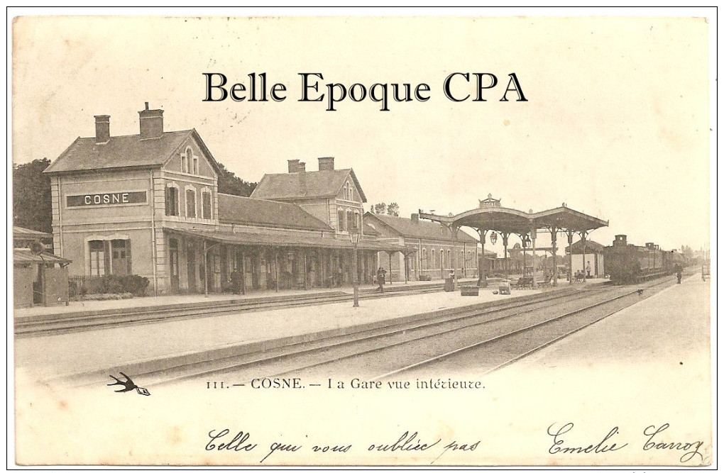 58 - COSNE - La Gare Vue Intérieure ++++ L'Hirondelle, #111 +++ 1904 ++++++ - Cosne Cours Sur Loire