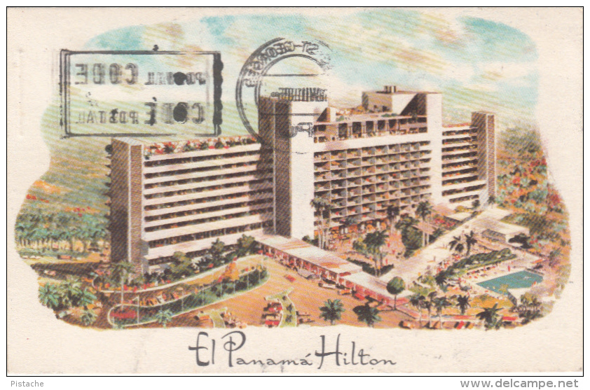 El Panama Hilton - Hotel - Written - Stamp & Postmark 1985 - Illustration - 2 Scans - Panama