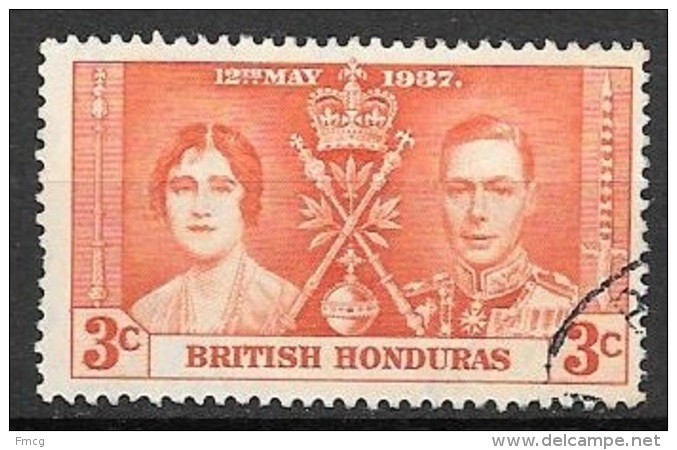 1937 Coronation, 3 Cents Used - Honduras Británica (...-1970)