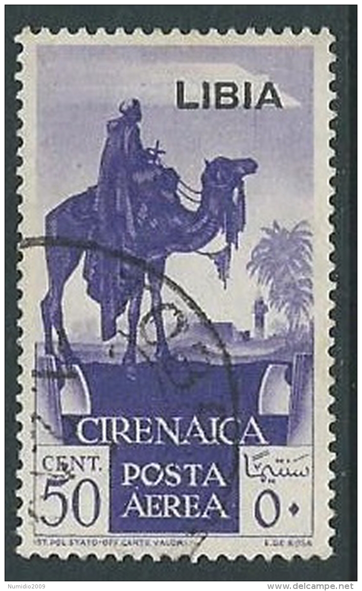 1936 LIBIA POSTA AEREA USATO SOGGETTI AFRICANI 50 CENT - P15-8 - Libya