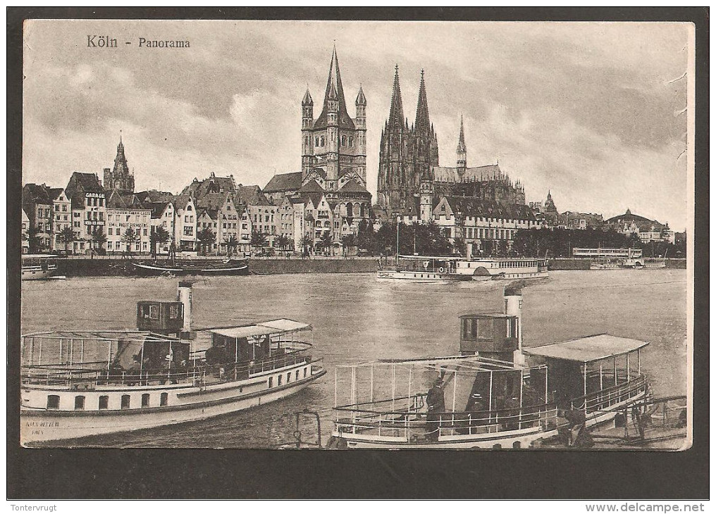 Köln. Panorama. Dampfer.Strassenbahn. FELDPOST TRESOR ET POSTES  1919 - Köln