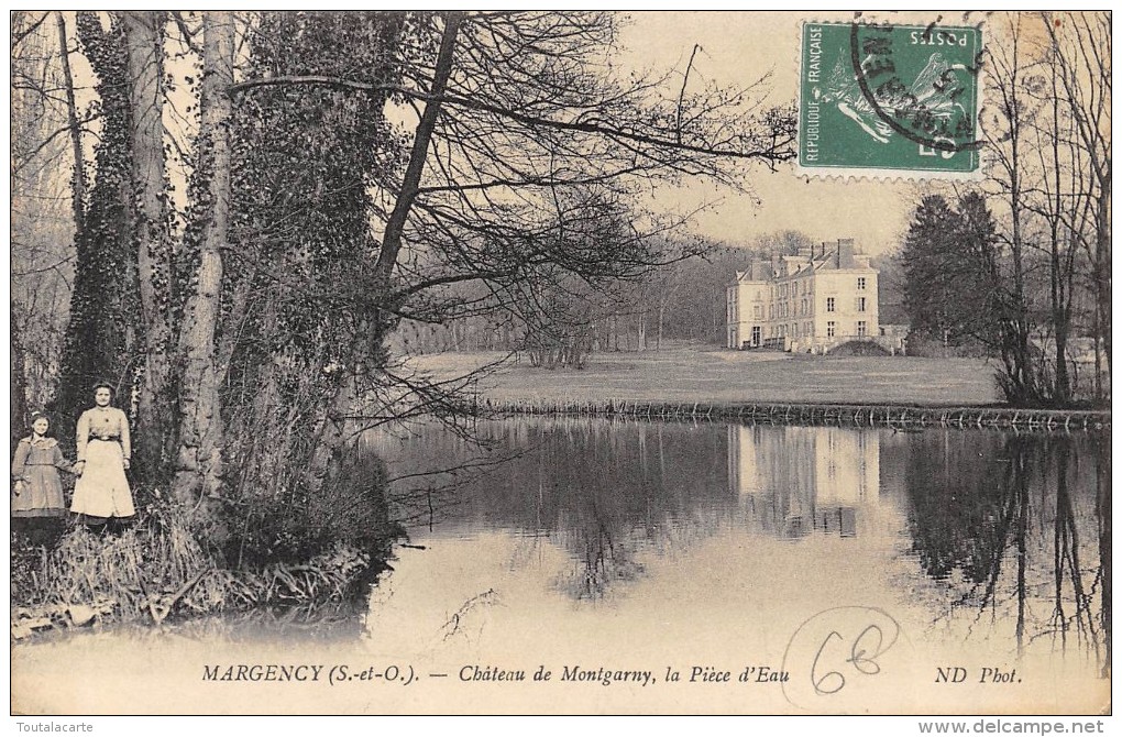 CPA 95 MARGENCY CHATEAU DE MONTGARNY LA PIECE D EAU 1911 - Other & Unclassified