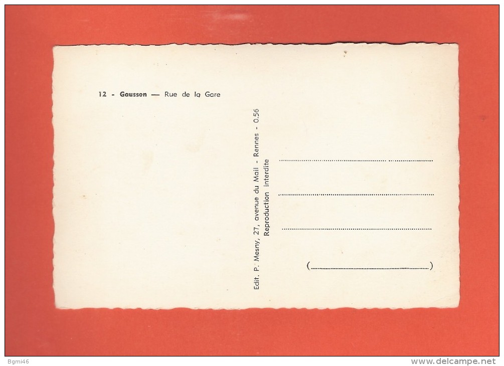 * CPSM Photo..dépt 22..GAUSSON  :  Rue De La Gare   : Voir Les 2 Scans - Autres & Non Classés
