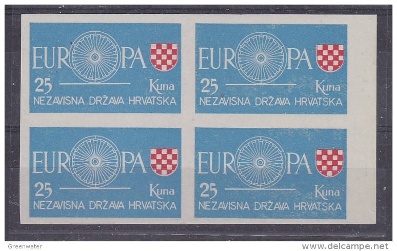 Europa Cept 1960 Croatia "Exile" 1v  Bl Of 4 Imperforated  ** Mnh (31944A) - 1960